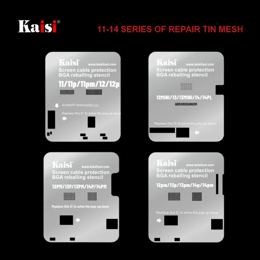 Kaisi LCD Screen IC BGA Reballing Pochoir pour iPhone 11 à 14 Pro Max