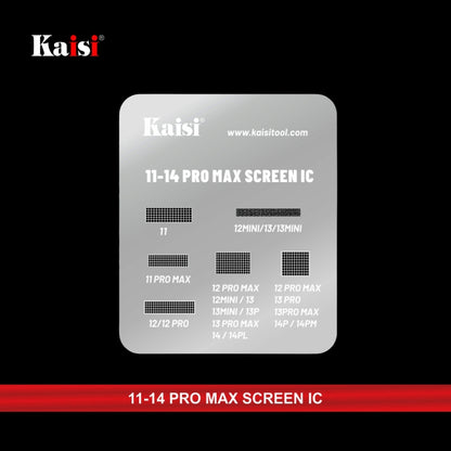 Kaisi LCD Screen IC BGA Reballing Pochoir pour iPhone 11 à 14 Pro Max