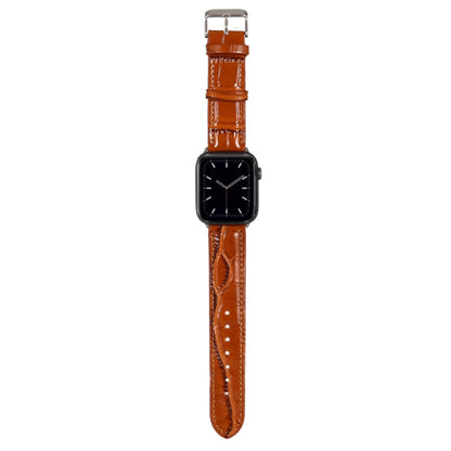 Dragonne en cuir texturé crocodile, For Apple Watch Series 7 45mm / 6 & SE & 5 & 4 44mm / 3 & 2 & 1 42mm, For Apple Watch Ultra 49mm / Series 8&7 45mm / SE 2&6&SE&5&4 44mm / 3&2&1 42mm, For Apple Watch Series 8&7 41mm / SE 2&6&SE&5&4 40mm / 3&2&1 38mm ...