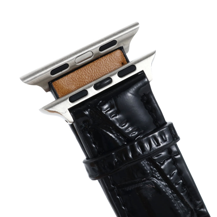 Dragonne en cuir texturé crocodile, For Apple Watch Series 7 45mm / 6 & SE & 5 & 4 44mm / 3 & 2 & 1 42mm, For Apple Watch Ultra 49mm / Series 8&7 45mm / SE 2&6&SE&5&4 44mm / 3&2&1 42mm, For Apple Watch Series 8&7 41mm / SE 2&6&SE&5&4 40mm / 3&2&1 38mm ...