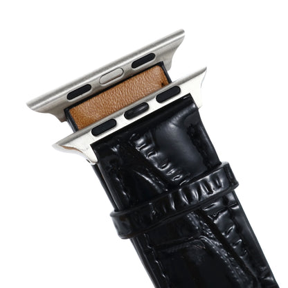 Dragonne en cuir texturé crocodile, For Apple Watch Series 7 45mm / 6 & SE & 5 & 4 44mm / 3 & 2 & 1 42mm, For Apple Watch Ultra 49mm / Series 8&7 45mm / SE 2&6&SE&5&4 44mm / 3&2&1 42mm, For Apple Watch Series 8&7 41mm / SE 2&6&SE&5&4 40mm / 3&2&1 38mm ...