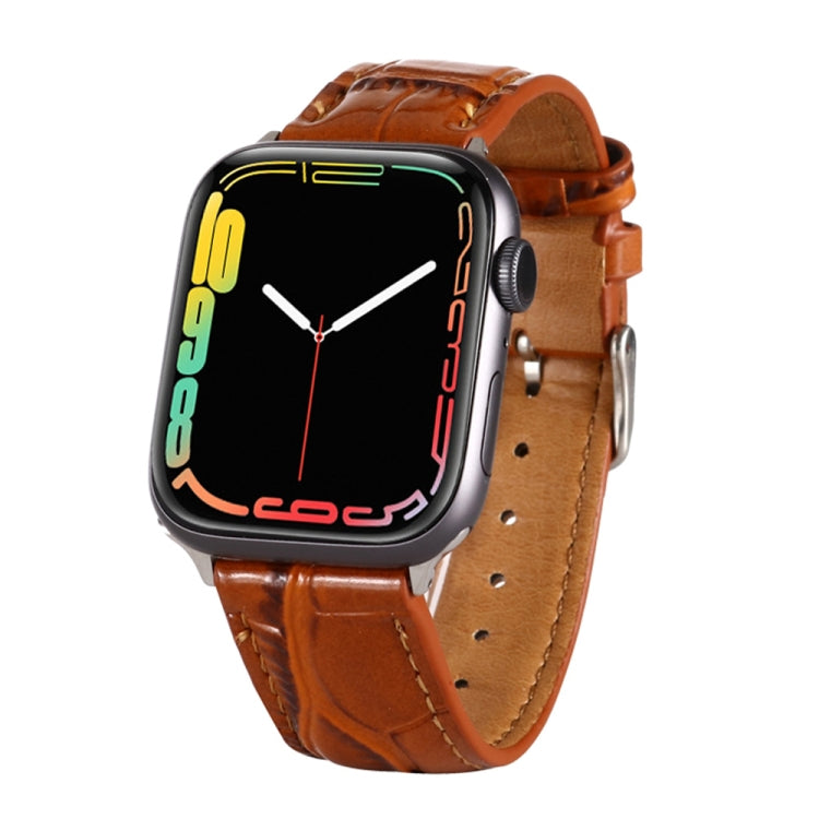 Dragonne en cuir texturé crocodile, For Apple Watch Series 7 45mm / 6 & SE & 5 & 4 44mm / 3 & 2 & 1 42mm, For Apple Watch Ultra 49mm / Series 8&7 45mm / SE 2&6&SE&5&4 44mm / 3&2&1 42mm, For Apple Watch Series 8&7 41mm / SE 2&6&SE&5&4 40mm / 3&2&1 38mm ...
