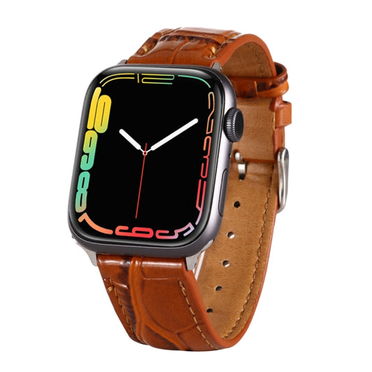 Dragonne en cuir texturé crocodile, For Apple Watch Series 7 45mm / 6 & SE & 5 & 4 44mm / 3 & 2 & 1 42mm, For Apple Watch Ultra 49mm / Series 8&7 45mm / SE 2&6&SE&5&4 44mm / 3&2&1 42mm, For Apple Watch Series 8&7 41mm / SE 2&6&SE&5&4 40mm / 3&2&1 38mm ...