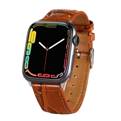 Dragonne en cuir texturé crocodile, For Apple Watch Series 7 45mm / 6 & SE & 5 & 4 44mm / 3 & 2 & 1 42mm, For Apple Watch Ultra 49mm / Series 8&7 45mm / SE 2&6&SE&5&4 44mm / 3&2&1 42mm, For Apple Watch Series 8&7 41mm / SE 2&6&SE&5&4 40mm / 3&2&1 38mm ...
