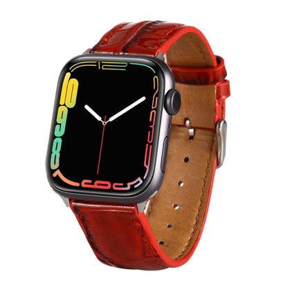 Dragonne en cuir texturé crocodile, For Apple Watch Series 7 45mm / 6 & SE & 5 & 4 44mm / 3 & 2 & 1 42mm, For Apple Watch Ultra 49mm / Series 8&7 45mm / SE 2&6&SE&5&4 44mm / 3&2&1 42mm, For Apple Watch Series 8&7 41mm / SE 2&6&SE&5&4 40mm / 3&2&1 38mm ...