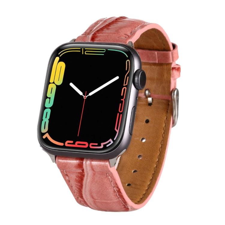 Dragonne en cuir texturé crocodile, For Apple Watch Series 7 45mm / 6 & SE & 5 & 4 44mm / 3 & 2 & 1 42mm, For Apple Watch Ultra 49mm / Series 8&7 45mm / SE 2&6&SE&5&4 44mm / 3&2&1 42mm, For Apple Watch Series 8&7 41mm / SE 2&6&SE&5&4 40mm / 3&2&1 38mm ...