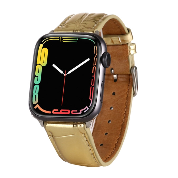 Dragonne en cuir texturé crocodile, For Apple Watch Series 7 45mm / 6 & SE & 5 & 4 44mm / 3 & 2 & 1 42mm, For Apple Watch Ultra 49mm / Series 8&7 45mm / SE 2&6&SE&5&4 44mm / 3&2&1 42mm, For Apple Watch Series 8&7 41mm / SE 2&6&SE&5&4 40mm / 3&2&1 38mm ...