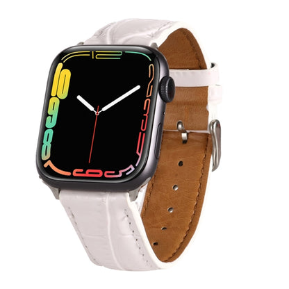 Dragonne en cuir texturé crocodile, For Apple Watch Series 7 45mm / 6 & SE & 5 & 4 44mm / 3 & 2 & 1 42mm, For Apple Watch Ultra 49mm / Series 8&7 45mm / SE 2&6&SE&5&4 44mm / 3&2&1 42mm, For Apple Watch Series 8&7 41mm / SE 2&6&SE&5&4 40mm / 3&2&1 38mm ...