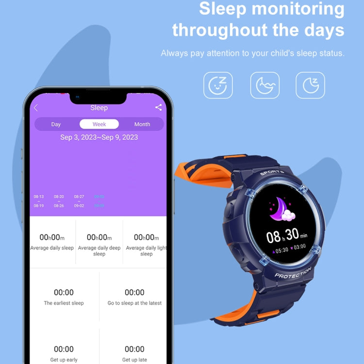 Montre intelligente pour enfants IP68 à écran rond HT19 de 1,2 pouces, prise en charge de la surveillance du sommeil