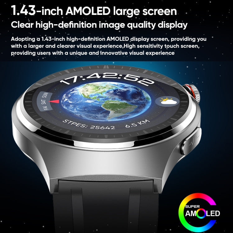 MT200 1,43 pouces AMOLED IP67 montre d'appel intelligente, prise en charge de la surveillance ECG/température corporelle/glycémie