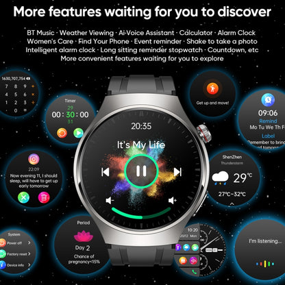 MT200 1,43 pouces AMOLED IP67 montre d'appel intelligente, prise en charge de la surveillance ECG/température corporelle/glycémie