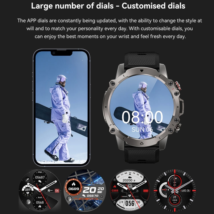 AK56 IP67 BT5.1 1.43inch Smart Watch prend en charge les appels vocaux/surveillance de la santé, Pearl Steel Strap, Steel Mesh Strap
