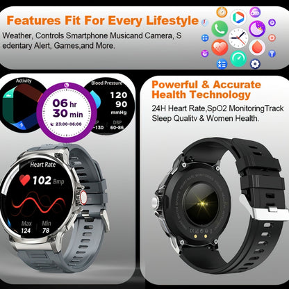 V69 IP68 BT5.0 1,85 pouces Smart Watch prend en charge la détection d'appel vocal/sommeil