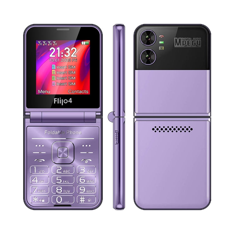 Téléphone à clapet UNIWA F265, 2,55 pouces Mediatek MT6261D, FM, 4 cartes SIM, 21 touches