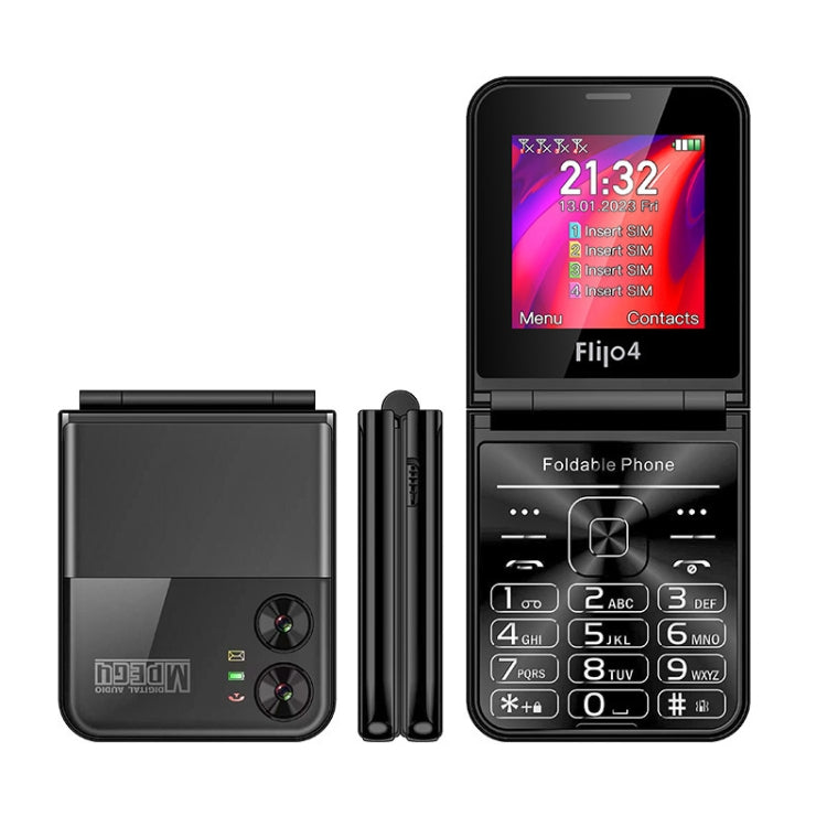 Téléphone à clapet UNIWA F265, 2,55 pouces Mediatek MT6261D, FM, 4 cartes SIM, 21 touches