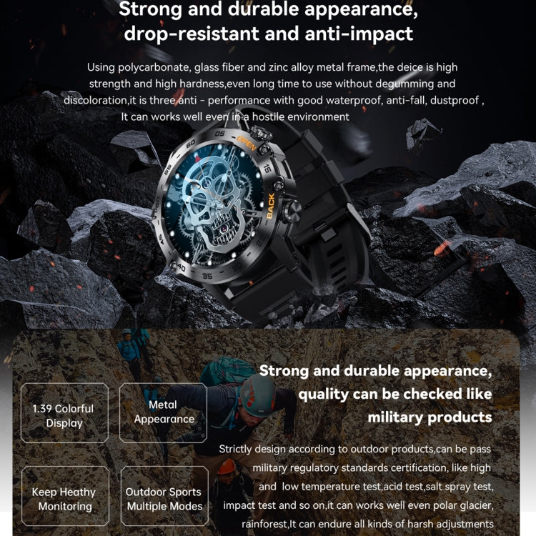 K52 1,39 pouces BT5.0 Smart Watch prend en charge la détection de fréquence cardiaque/sommeil