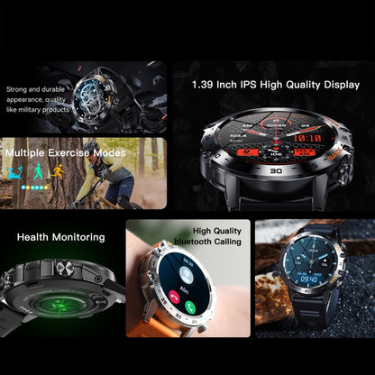 K52 1,39 pouces BT5.0 Smart Watch prend en charge la détection de fréquence cardiaque/sommeil