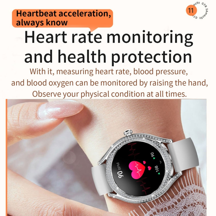 La montre intelligente V66 1,28 pouces BT5.0 prend en charge la détection de la fréquence cardiaque et du sommeil, Silicone Strap
