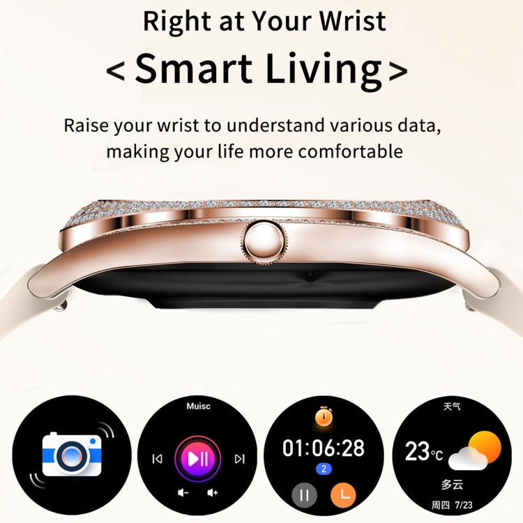 La montre intelligente V66 1,28 pouces BT5.0 prend en charge la détection de la fréquence cardiaque et du sommeil, Silicone Strap