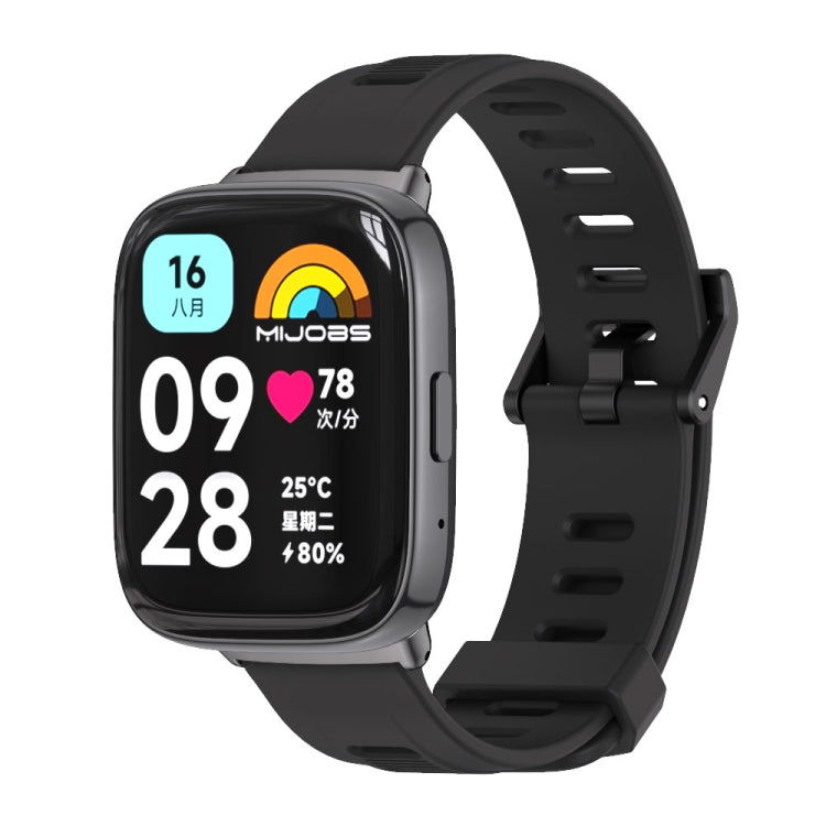 Bracelet de montre en TPU respirant à trou plat Mijobs, For Redmi Watch 3 Lite / Watch 3 Active