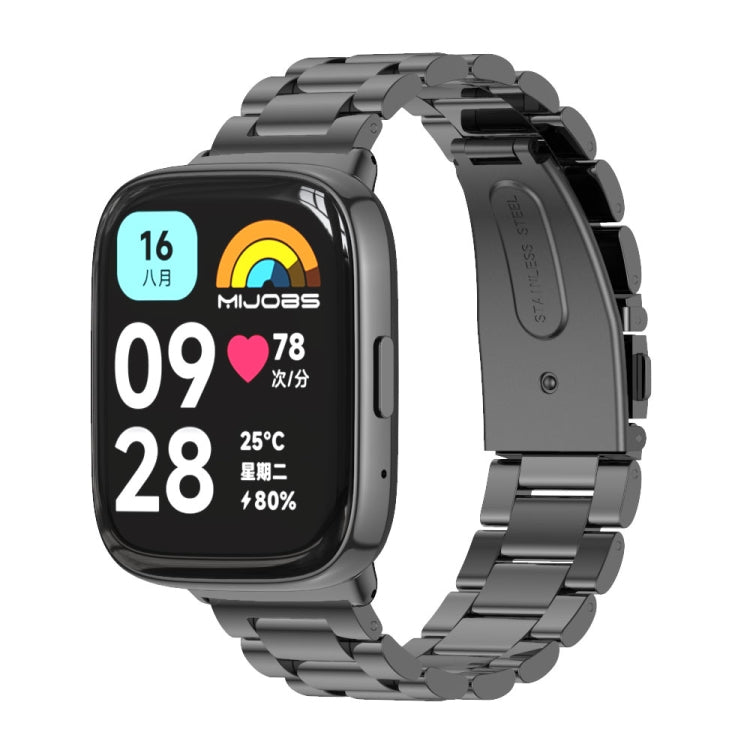 Bracelet de montre en acier inoxydable en métal à trois perles Mijobs, For Redmi Watch 3 Lite / Watch 3 Active