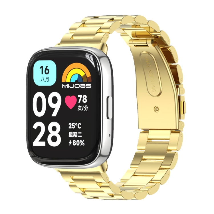 Bracelet de montre en acier inoxydable en métal à trois perles Mijobs, For Redmi Watch 3 Lite / Watch 3 Active