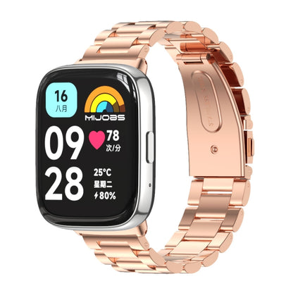 Bracelet de montre en acier inoxydable en métal à trois perles Mijobs, For Redmi Watch 3 Lite / Watch 3 Active