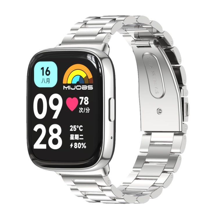 Bracelet de montre en acier inoxydable en métal à trois perles Mijobs, For Redmi Watch 3 Lite / Watch 3 Active