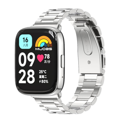 Bracelet de montre en acier inoxydable en métal à trois perles Mijobs, For Redmi Watch 3 Lite / Watch 3 Active