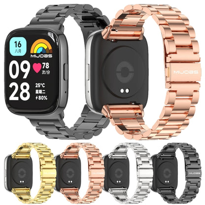Bracelet de montre en acier inoxydable en métal à trois perles Mijobs, For Redmi Watch 3 Lite / Watch 3 Active