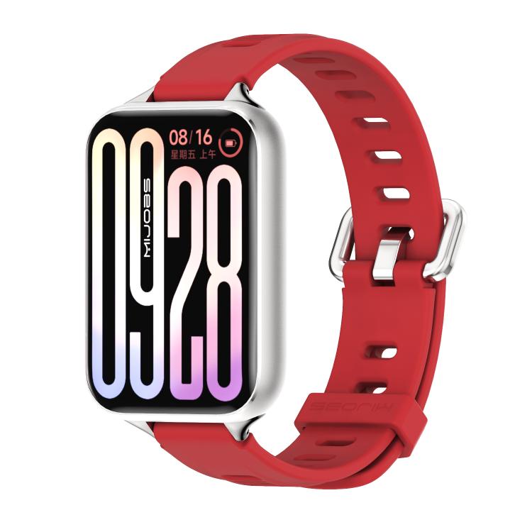 Bracelet de montre en silicone respirant à trou plat Mijobs, For Xiaomi Band 10 Pro / Redmi Watch 6 / 5