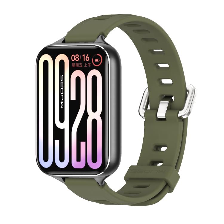 Bracelet de montre en silicone respirant à trou plat Mijobs, For Xiaomi Band 10 Pro / Redmi Watch 6 / 5