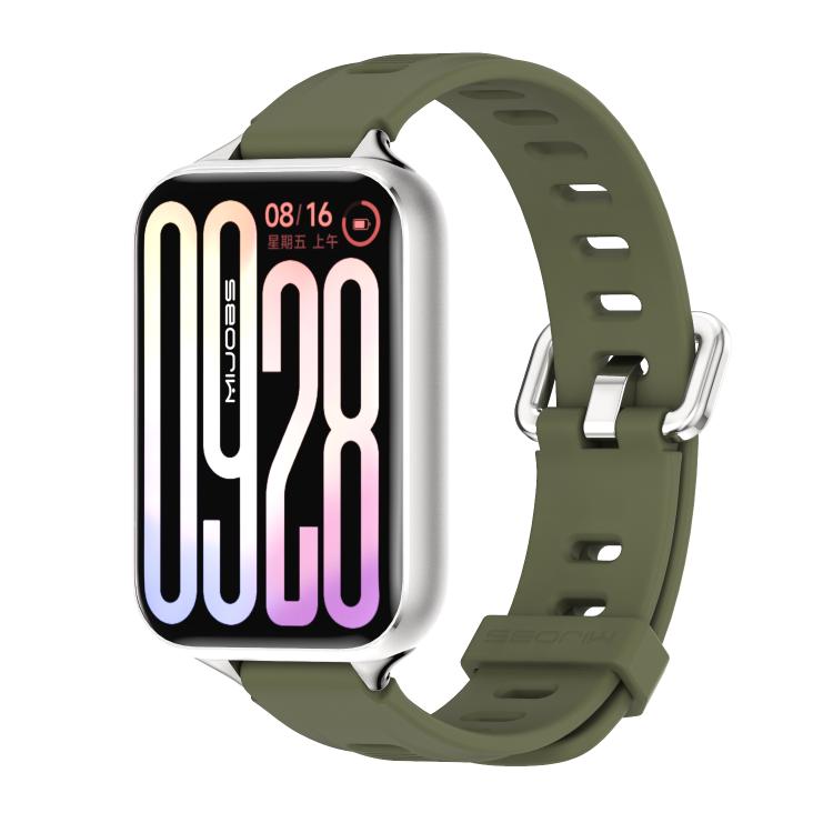 Bracelet de montre en silicone respirant à trou plat Mijobs, For Xiaomi Band 10 Pro / Redmi Watch 6 / 5