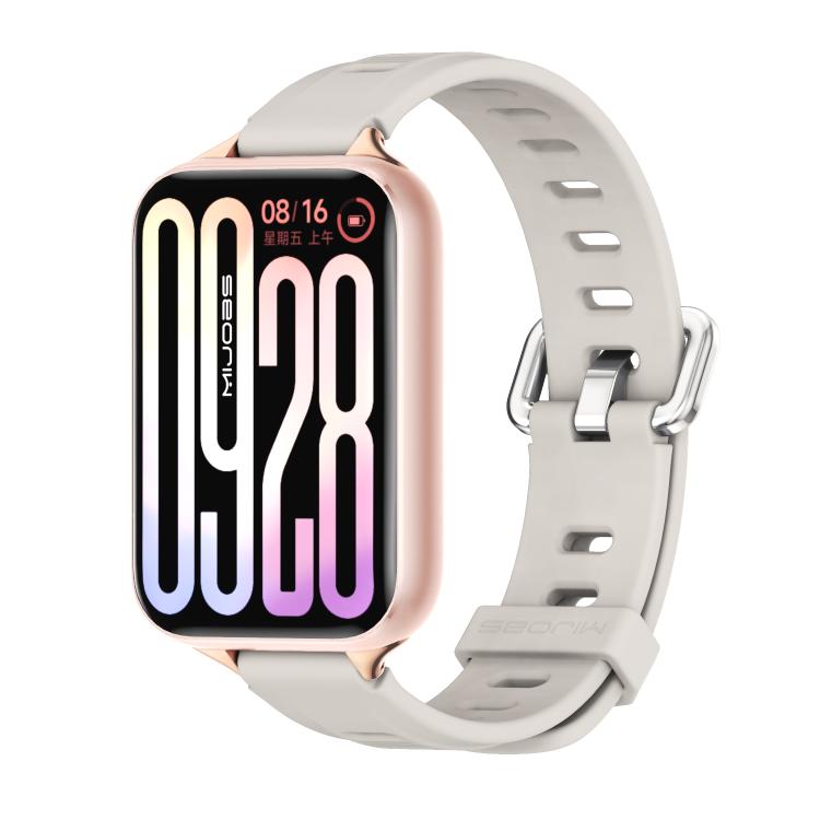 Bracelet de montre en silicone respirant à trou plat Mijobs, For Xiaomi Band 10 Pro / Redmi Watch 6 / 5