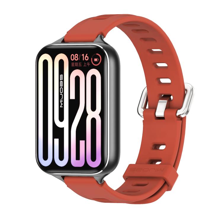 Bracelet de montre en silicone respirant à trou plat Mijobs, For Xiaomi Band 10 Pro / Redmi Watch 6 / 5