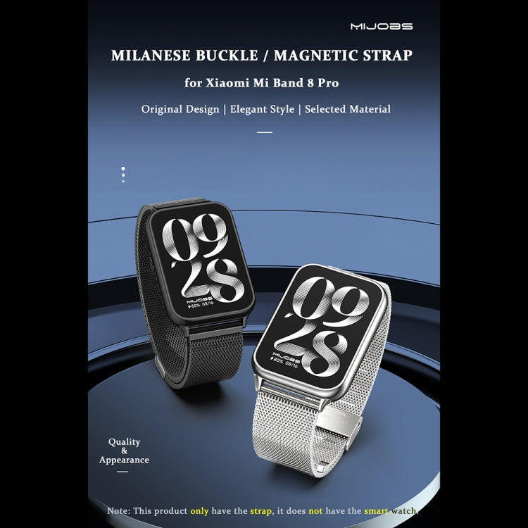 Mijobs Milan Bracelet de montre magnétique en acier inoxydable, For Xiaomi Band 10 Pro / Redmi Watch 6 / 5