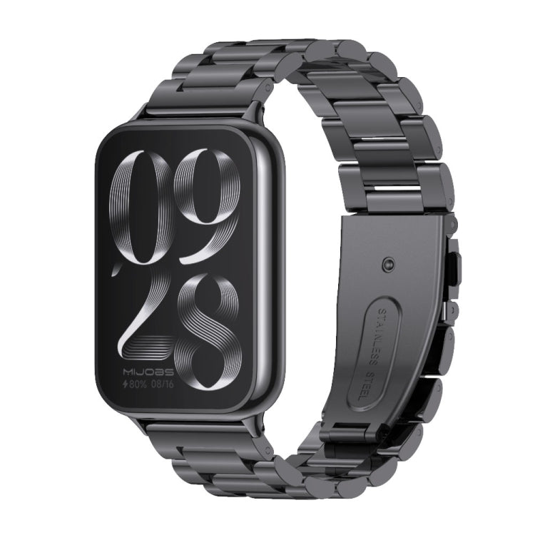 Bracelet de montre en acier inoxydable à trois perles Mijobs, For Xiaomi Band 10 Pro / Redmi Watch 6 / 5