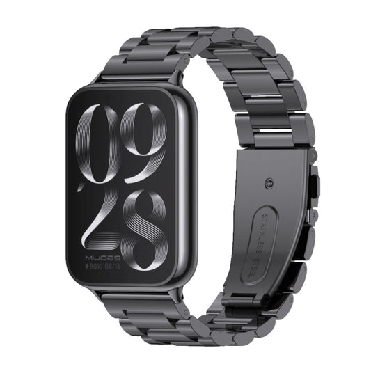 Bracelet de montre en acier inoxydable à trois perles Mijobs, For Xiaomi Band 10 Pro / Redmi Watch 6 / 5