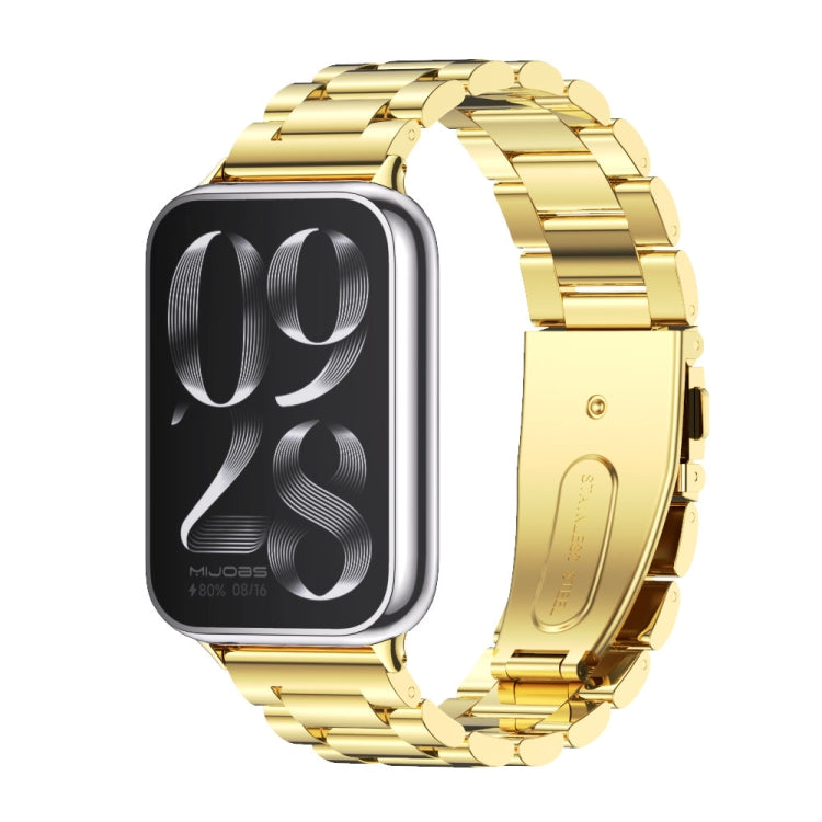 Bracelet de montre en acier inoxydable à trois perles Mijobs, For Xiaomi Band 10 Pro / Redmi Watch 6 / 5