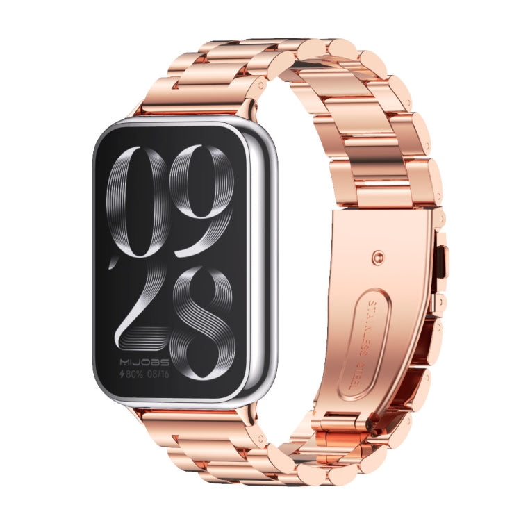 Bracelet de montre en acier inoxydable à trois perles Mijobs, For Xiaomi Band 10 Pro / Redmi Watch 6 / 5