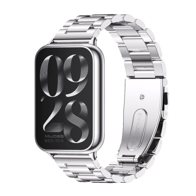 Bracelet de montre en acier inoxydable à trois perles Mijobs, For Xiaomi Band 10 Pro / Redmi Watch 6 / 5