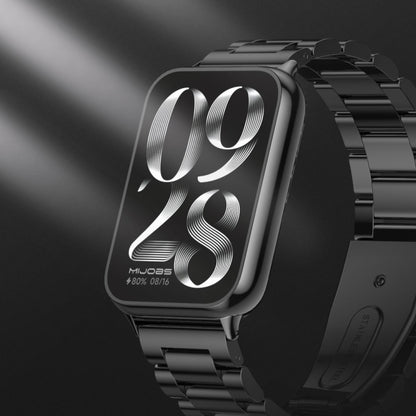 Bracelet de montre en acier inoxydable à trois perles Mijobs, For Xiaomi Band 10 Pro / Redmi Watch 6 / 5
