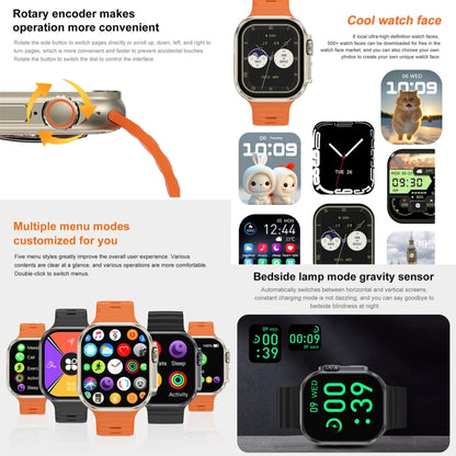 Montre d'appel intelligente à écran iW9 Ultra de 2,04 pouces, appel BT/fréquence cardiaque/tension artérielle/oxygène sanguin