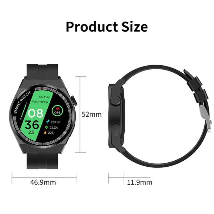 Bracelet intelligent GT3, montre intelligente 1,5 pouces, appel Bluetooth/fréquence cardiaque/tension artérielle/oxygène sanguin