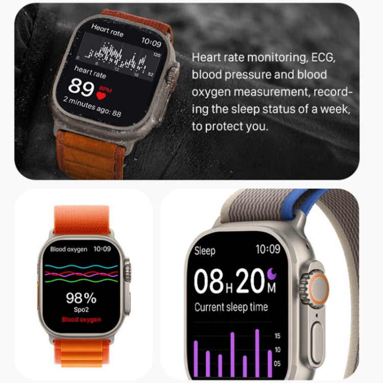 Bracelet intelligent S800 Ultra Max, montre intelligente à bande de Silicone de 1.5 pouces, appel Bluetooth/fréquence cardiaque/tension artérielle/oxygène sanguin