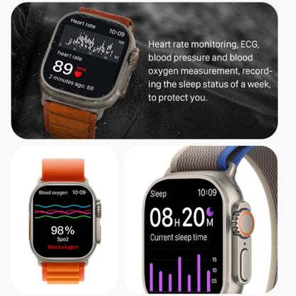Bracelet intelligent S800 Ultra Max, montre intelligente à bande de Silicone de 1.5 pouces, appel Bluetooth/fréquence cardiaque/tension artérielle/oxygène sanguin