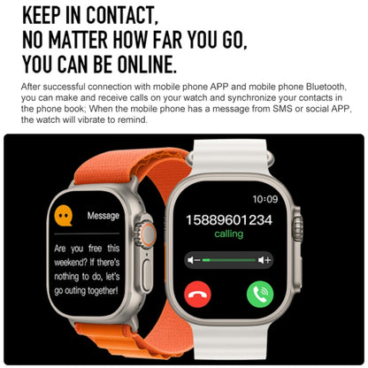 Bracelet intelligent S800 Ultra Max, montre intelligente à bande de Silicone de 1.5 pouces, appel Bluetooth/fréquence cardiaque/tension artérielle/oxygène sanguin