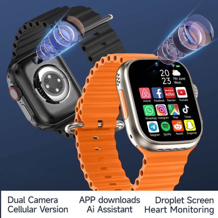 Montre pour téléphone intelligent GS37 à écran de 1,95 pouces, Android 9.0, tableur SL8541E, réseau : 4G, nano SIM unique, caméra avant et arrière, 1GB+16GB
