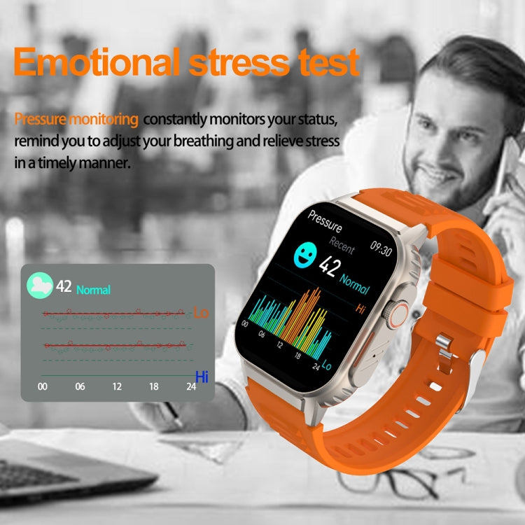 Bracelet intelligent G41, montre intelligente étanche IP67 de 2,01 pouces, appel Bluetooth/fréquence cardiaque/glycémie Non invasive/HRV/MET