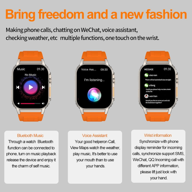 Bracelet intelligent G41, montre intelligente étanche IP67 de 2,01 pouces, appel Bluetooth/fréquence cardiaque/glycémie Non invasive/HRV/MET